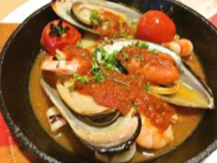 魚介のピリ辛トマト煮込み